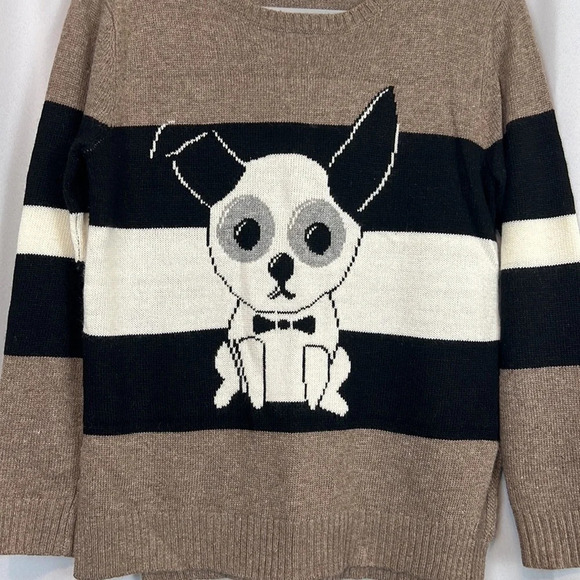 Cliche Couture Wool Blend Crewneck Puppy Pullover Sweater Size Small - Picture 4 of 7